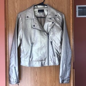 Gold Faux Leather Jacket